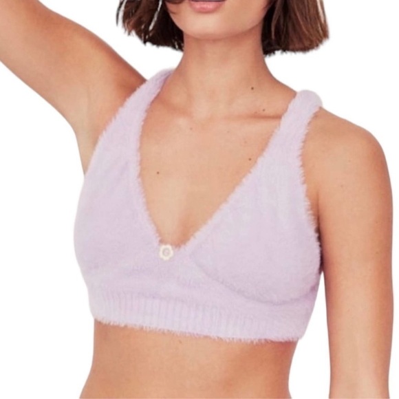 For Love & Lemons Fuzzy Devon Sleeveless Crop - Picture 1 of 14